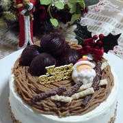 クリスマスのモンブランケーキ★cottaママの絶品スポンジケーキを使って