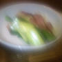 青梗菜とベーコンの炒め物