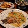 カレイの揚げ焼き、野菜あんかけ。晩ごはん。