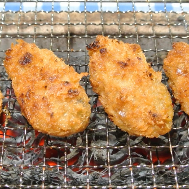 牡蠣フライ（市販のお総菜）の炭火焼