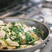 豚肉ほうれん草の梅マヨ炒め