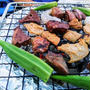 コミュニティーのガレージセール ～ 初の七輪 BBQ ～ シロモツ ～ トウモロコシ