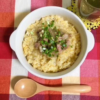 あえるだけ！カルボナーラ風の親子卵かけ丼（缶詰使用）