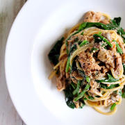 【話題の食べ合わせ！】鯖缶とほうれん草のパスタ