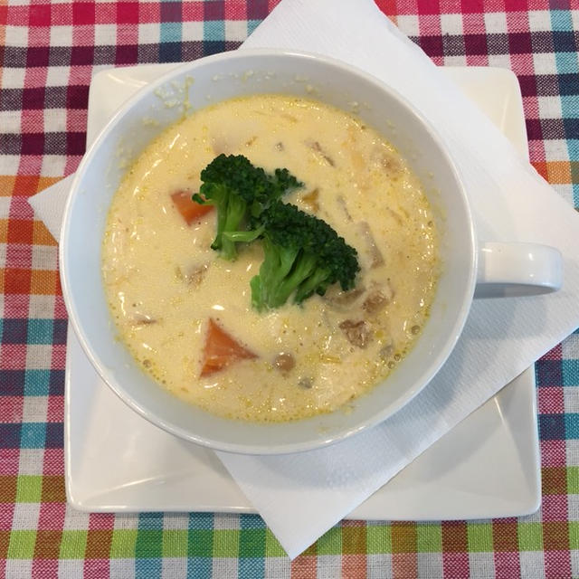 ミキサー使って手軽にシーフードミックスのクリームスープ～♪♪
