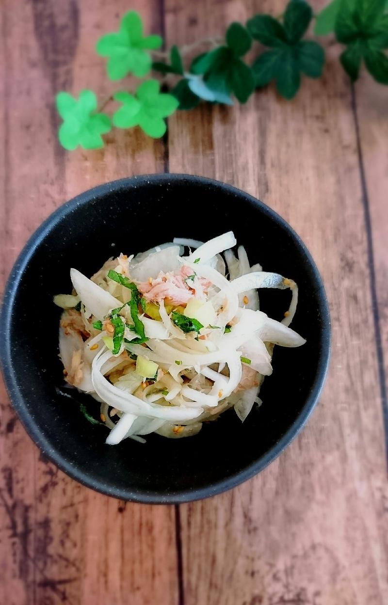 体喜ぶ♪玉ねぎとツナの香味サラダ