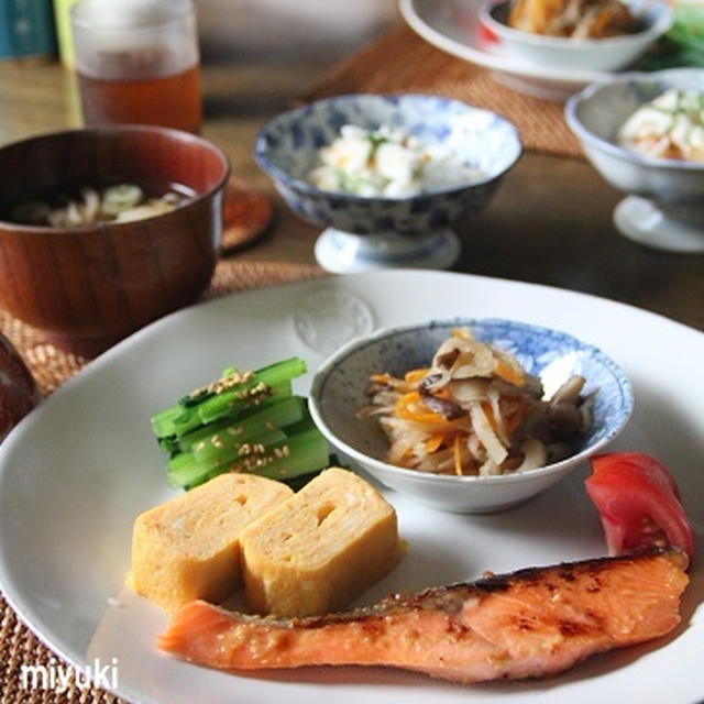 鮭の味噌漬け焼き あっさり和食晩ごはん By Miyukiさん レシピブログ 料理ブログのレシピ満載