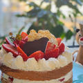 クリスマスケーキ!!昨日はノンオイルスポンジ台の苺たっぷりデコレーションケーキ by pentaさん