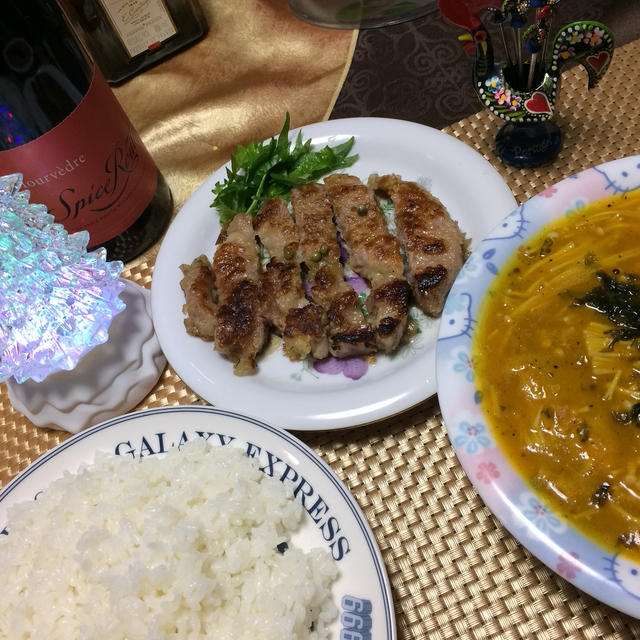 グリーンペパーで肉料理