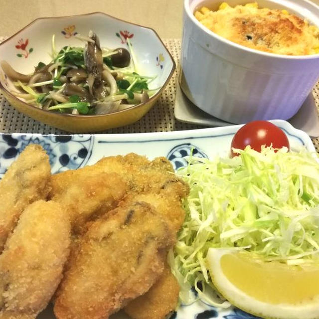 牡蠣フライ晩ご飯の献立＆レシピ