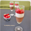 バレンタインにも♪水切りヨーグルトでヘルシーババロア2層&苺のゼリー by strawberry-macaronさん