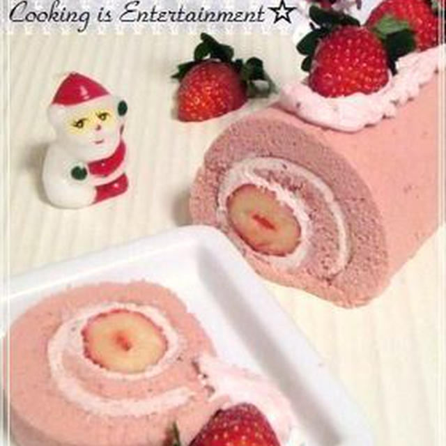 雪苺のピンクシャンパン ロール By Food Townさん レシピブログ 料理ブログのレシピ満載
