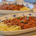 娘と2人の夕飯～茄子とひき肉のパスタ