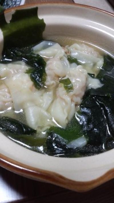 豆腐とエビのワンタンスープ