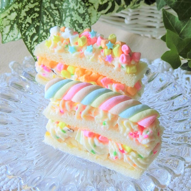 マシュマロバナナクリームサンドイッチケーキ By Bibiすみれさん レシピブログ 料理ブログのレシピ満載