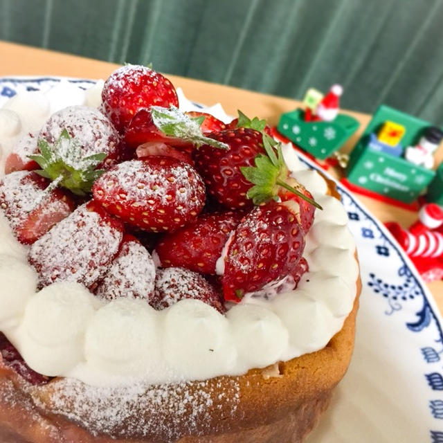 クリスマスに 苺のベイクドチーズケーキ By ぽんたろうさん レシピブログ 料理ブログのレシピ満載