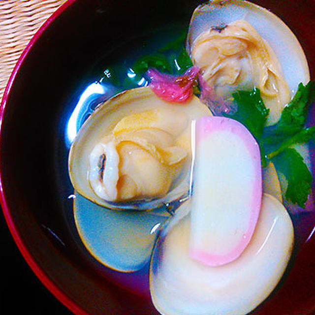 春の食卓　抹茶蕎麦　蛤の桜椀　オカ温泉焼肉　　今日は、ぶひぺろちゃんの作り方も♪