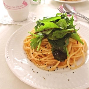 からし明太子スパゲティ*たっぷりお野菜トッピング