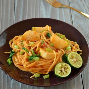 かぶのすだち風味カニクリームパスタ