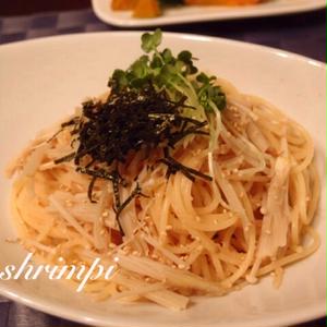 たらことキノコのパスタ