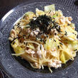 鶏ひき肉とキャベツのからし明太パスタ