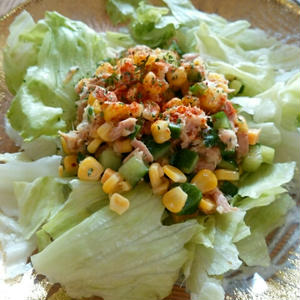 ツナきゅうりコーンのピリ辛サラダ
