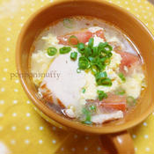 スモークチキンとトマトのアジアン風スープ