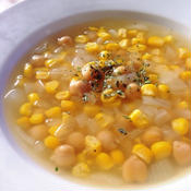 トウモロコシとひよこ豆の優しいスープ