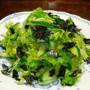 わさび菜の韓国風サラダ