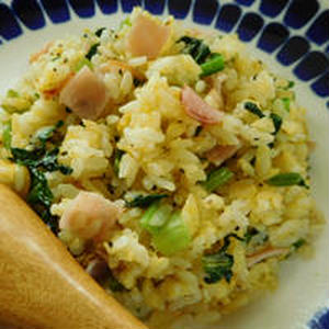 小松菜とハムの炒飯