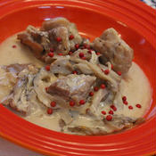 鶏肉と蓮根と舞茸の味噌クリーム煮