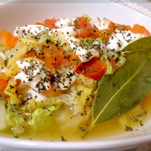 白菜のトマトモッツァレラチーズ煮