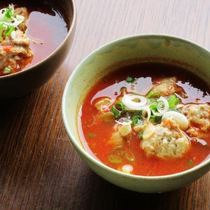 いわしのつみれトマトスープ〜バジル風味