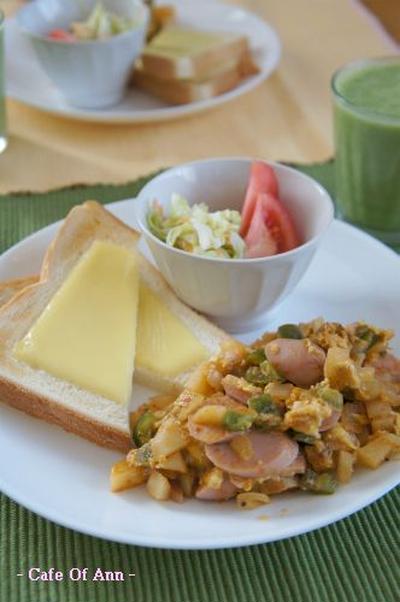 ジャガイモと魚肉ソーセージのカレー卵とじ のレシピ みんなのスパイスレシピ大集合サイト スパイスブログ