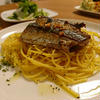 こんがり秋刀魚とサフランのスパゲティー