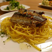 こんがり秋刀魚とサフランのスパゲティー