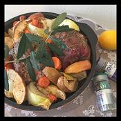 豚ブロック肉とゴロゴロ野菜のグリル焼き