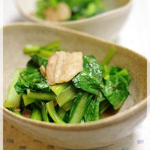 小松菜と豚バラの生姜炒め