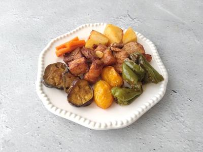 豚バラ肉と夏野菜のオーブン焼き