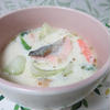 鮭と青梗菜の豆乳みそスープ