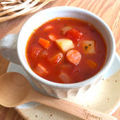 ゴロゴロ野菜のトマトスープ