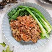 豚コマ肉と野菜の韓国風炒め
