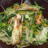 鮭と空芯菜のチャンプルー