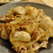 里芋と豚バラ肉のハーブ炒め