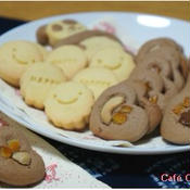 ニコちゃんクッキー&シナモンシュガーのハートクッキー