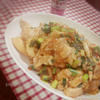 鶏ムネ肉と高野豆腐のピリ辛ネギソース〜花椒風味