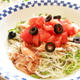 春雨とトマトと蒸し鶏の冷製パスタ風☆低カロ素麺