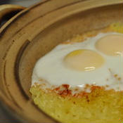 土鍋でカレー卵ご飯