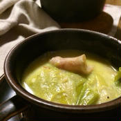 リーキ(ポロ葱) と ベーコン のスープ