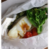 白身魚と春野菜の紙包み焼き*柚子味噌ソース